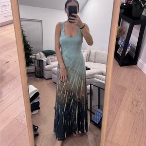 Blue and Beige Ombre Maxi Dress